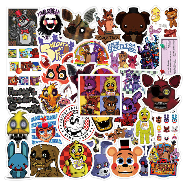 10/50Pcs/pack Fnaf Stickers Cartoon Anime Game Security Breach For